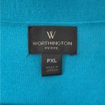 Worthington  Blue Cardigan Sweater with Waterfall Front Photo 1