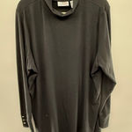 Denim & Co Black Ribbed Mock Neck Top 3X Long Sleeve Button Cuff Tunic Photo 0