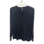 Nanette Lepore Black Gauzy Beaded Boho Witchy Long Sleeve Top Size Small Whimsigoth Indie Photo 1