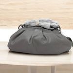 Badgley Mischka NWT  Wrapped Frame Clutch Vegan Faux Leather Grey Photo 1