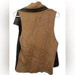 August Silk  Vegan Leather & Knit Vest XL Brown Tan Open Front Sleeveless NWOT Photo 1