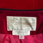 Vintage John Meyer Red Velvet Blazer Size 8 Christmas Holiday Valentines Winter Photo 3