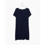 Madewell  Women's Shift Dress Small Navy Blue Short Sleeve V-Neck Photo 2