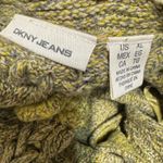 DKNY Vtg Y2K  Cardigan Sweater Sz XL Gold Ochre Button Front Cable Chunky Knit Photo 5