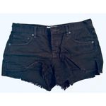 Free People  Sofia Distressed Black Denim Cutoff Jean Shorts Photo 4
