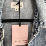 Avec Les Filles  Denim Jacket Women Large Acid Waah Light Blue Jean New With Tags Photo 1