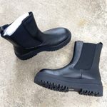 Good American NEW  Black Shaft Platform Boots Leather Black 10 Photo 3