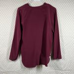 Amanda Uprichard Maroon Silk Long Sleeve Wrap Front Top Photo 3