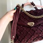 Pour La Victoire Knotted Leather Canvas Satchel Shoulder Bag in Oxblood & Gold Photo 4
