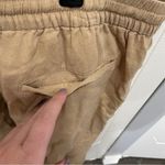 kim rogers Tan Straight Linen Pants Photo 5