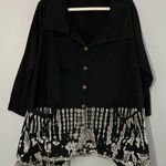 Black and White Women's button up Top jacket 100% cotton sz XL Photo 0
