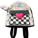 Betsey Johnson Luv Betsey  Faux Leather Colorful Mini Backpack Rainbow Bag Charm Photo 0