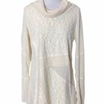 RXB Ivory Asymmetrical Tunic Sweater White Size M Photo 2