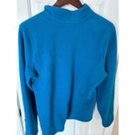 L.L. Bean Womens Pullover Large Regular Quarter Zip Mock Neck Cobalt Blue Fleece Photo 2