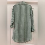 VICI  ACOA Tie Front Striped Shirt Mini Dress Green White Stripes sz Small Photo 4