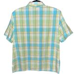 🎄Alfred Dunner Floral Print Plaid Button Down Shirt Blue Size 16 Photo 1