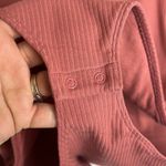 Old Navy Mauve Ribbed Knit Square Neck Long Sleeve Bodysuit Photo 6