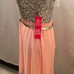 AUW Silver Sequence High Low Peachy dress Photo 4