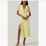 ASTR NWT  the Label Ruffle Midi Dress Large, BUTTER YELLOW Photo 1