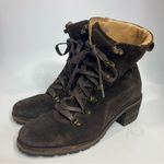 L.L.Bean Deerfield Alpine lace up boots brown suede heeled boots women’s size 8 Photo 3