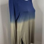 Dear John Ombré Color Fade Tunic Blouse Blue Green Hi Low Sz S Top Long Sleeve Photo 0