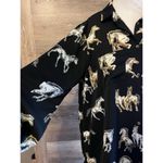 She & Sky Equestrian Horse Shirt country Women Sz large Black Button Down  Photo 9