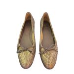 Stuart Weitzman  Casino Gold Sequin Ballet Flats Size 8 Photo 3