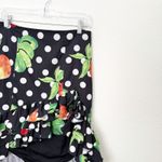 [Caroline Constas] Polka Dot Orange Print Asymmetrical Ruffle Skirt Sz Medium M Black Photo 8