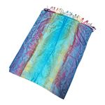 Colorful rainbow pastel paisley scarf wrap Blue Photo 0