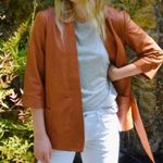 Just Female Anthropologie beautiful genuine lamb leather kimono style jacket NEW Tan Photo 0