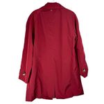 London Fog  Red Button Front Trench Coat Jacket Sz Medium Plaid Flannel Lined Photo 1