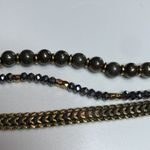 Henri Bendel  St Tropez Multi Strand Mixed Metal Chain Beaded Bracelet gold tone Photo 7