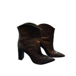 Bota Salto Alto Women's Black Leather Pointed Toe Ankle Boots 3" Heel Size 8.5 Photo 11