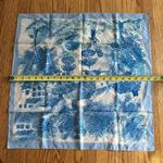 Vintage Square Scarf Blue Color Rare Design Rare Find Photo 4