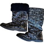 Coach Signature Nikole Womens Sz 7B Black shearling Roll Down Cuff Winter boots Photo 2