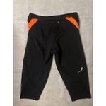 Saucony  Black/Orange Capri Leggings S Bicycle Shorts Bikercore Activewear Cycle Photo 3