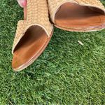 Vintage Maserati Woven Leather Wedge Sandals Made in Italy Tan Size 10 Photo 9