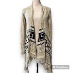 Rue 21  set of 2 medium women’s cardigans long sleeve tan gray aztec knit both new Photo 3