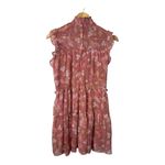 Trixxi Pink Floral Mock Neck Ruffle Sleeveless Tiered Mini Dress Size Small Photo 3