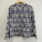 Gumps San Francisco Floral Embroidered Button Jacket Sz L Studded Artsy Career Blue Size L Photo 9