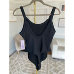 Target NWTs Ribbed Black Bodysuit Capsule Wardrobe Spring Summer Basic Black Parisian Photo 2