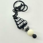 Keychain purse charm Beaded Keychain For Women, Silicone bead Bad Witch Energy Black Photo 1