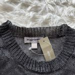 J.Crew Sheer Metallic Sweater Tee Dark Gray AS IS Size XS Photo 5