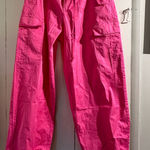Good American  NWT Malibu Pink Parachute Pants size medium Photo 0