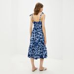 Gap A-Line V-Neck Linen Adjustable Straps MIDI Dress Tie Dye Blue/White 4 NEW Photo 6