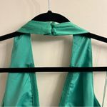 Liv Foster Foiled Satin Green Halter Dress 6 Photo 6