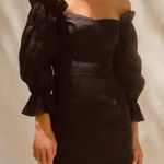 Reformation  Kora Linen Off Shoulder Mini Dress Black Sz 10 Photo 0