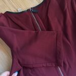 Burberry  Brit Cranberry Wool Dress Lambskin Trim Epaulets Photo 3