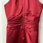 David's Bridal David’s Bridal Maroon Wine Halter Bridesmaid Dress Ruched Boddess Photo 7