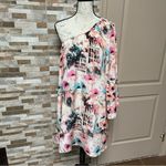 Tolani  Elaine Cream One Shoulder Pure Silk Dress Sz L Photo 2